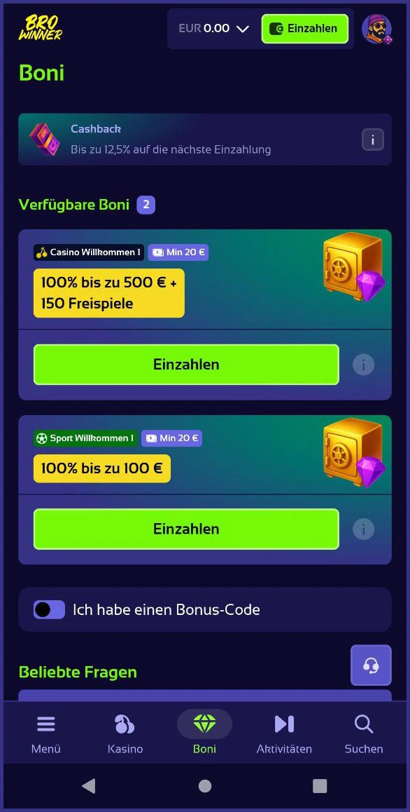 Review: Browinner Casino für Spieler aus Deutschland